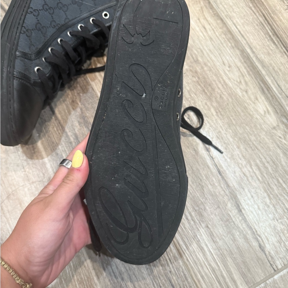 Gucci Black High-Top Sneakers with GG Monogram - Picture 6 of 8